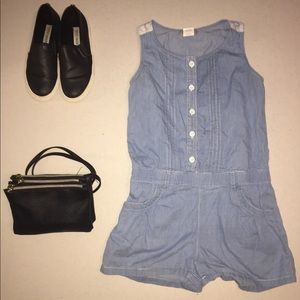 Denim romper.